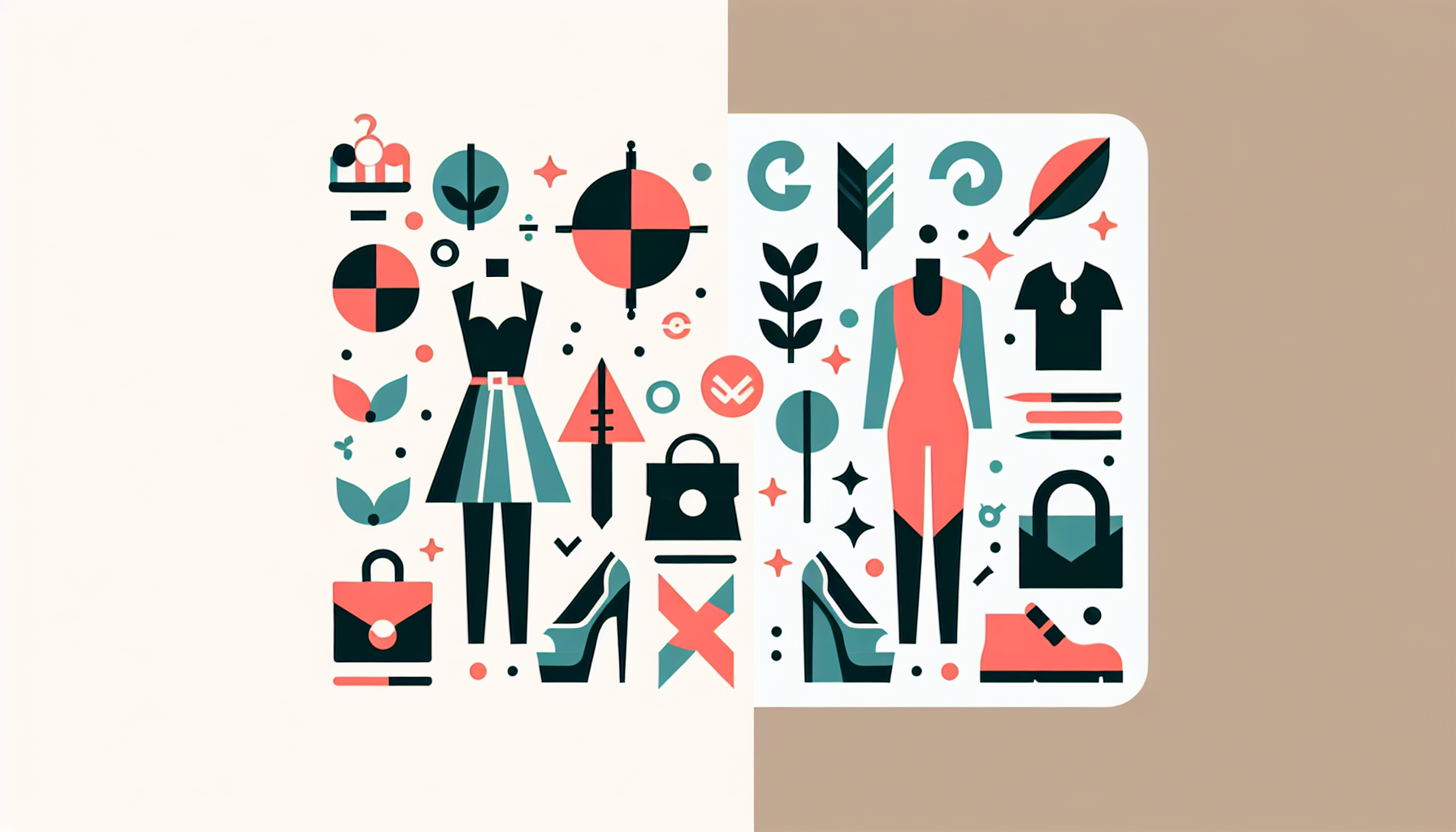 Porównanie dwóch różnych fasonów spodni: szerokich i wąskich, leżących obok siebie na białym tle