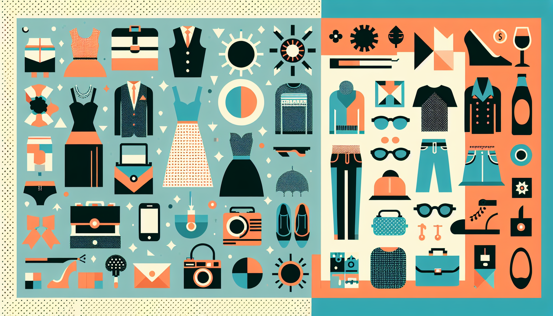 Targi vintage z różnorodnymi ubraniami i akcesoriami