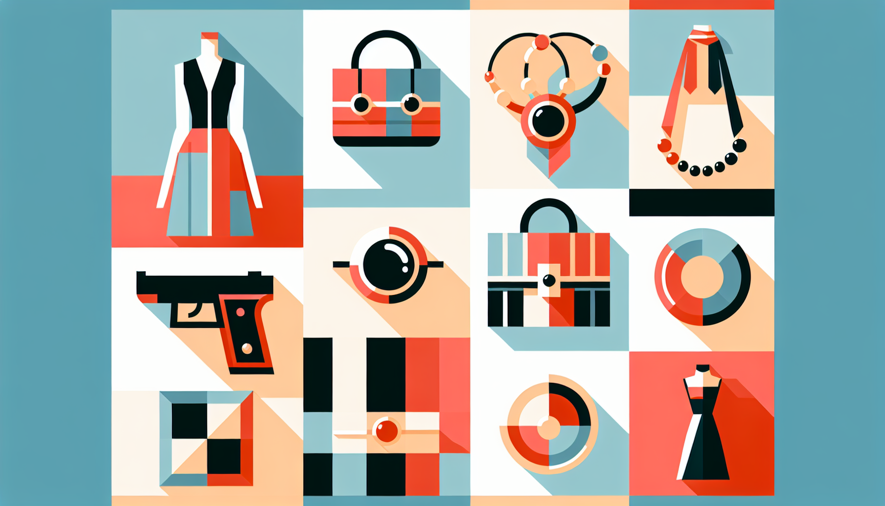 Stylizacja z różnymi akcesoriami modowymi w jasnym otoczeniu